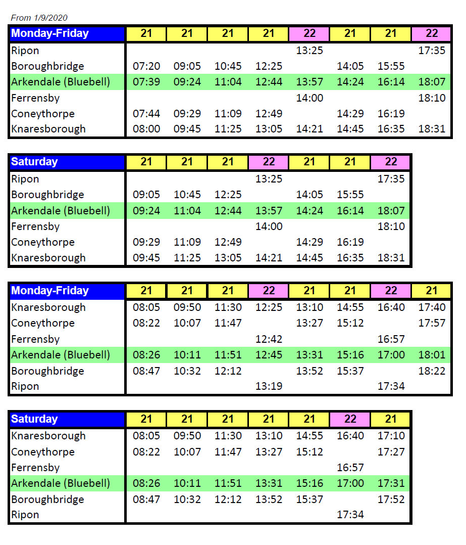 bus timetable